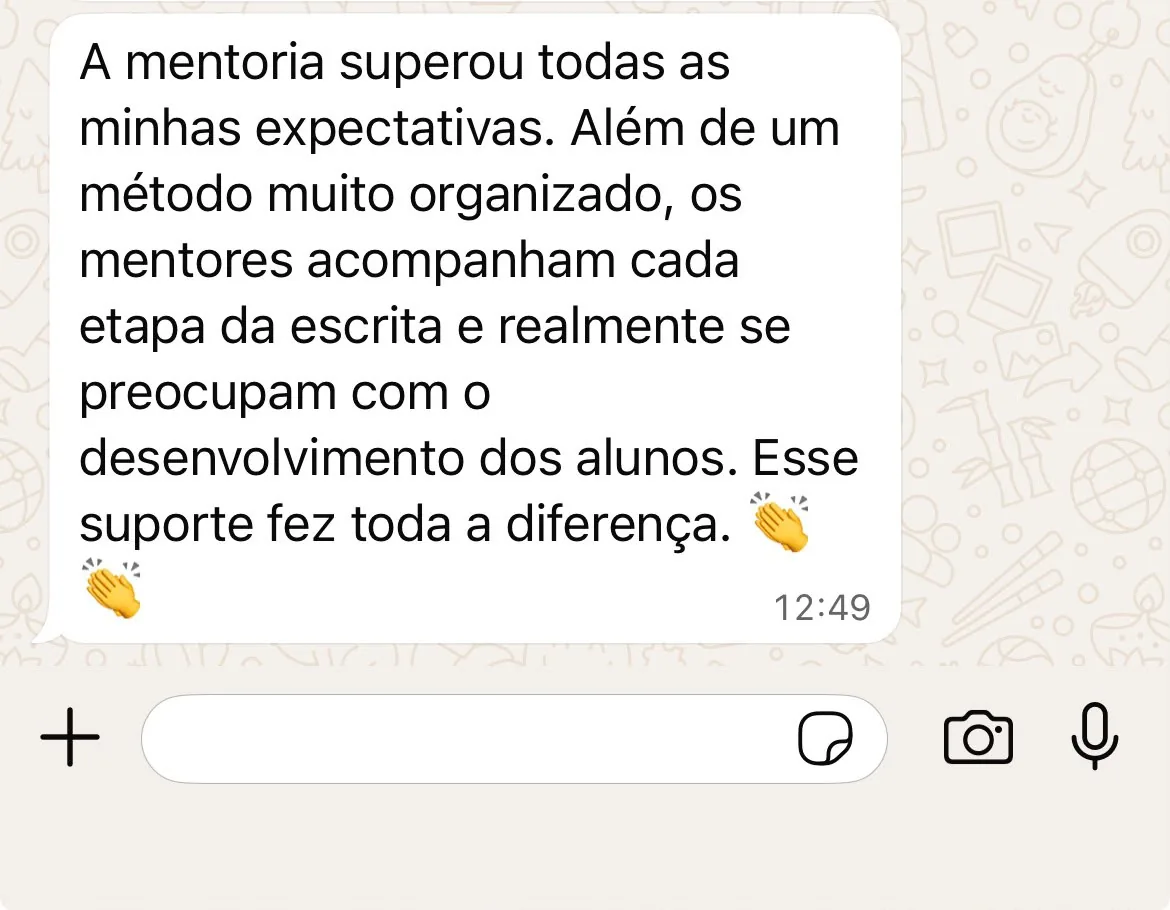 Depoimento sobre a Mentoria Mestres da Escrita